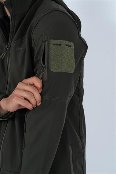 Combat Tactical Outdoor Taktik Mont Spor Kapüşonlu İçi Astarlı Mont Mevsimlik Softjell Dik Yaka Mont - 307C
