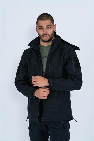 Combat Tactical Outdoor Taktik Mont Spor Kapüşonlu İçi Astarlı Mont Mevsimlik Softjell Dik Yaka Mont - 307C