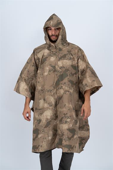 Askeri kamuflaj panço yağmurluk bornoz panço - 002
