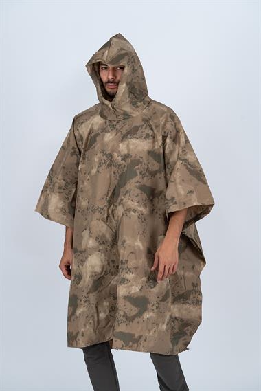 Askeri kamuflaj panço yağmurluk bornoz panço - 002