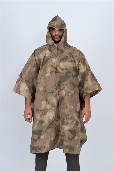 Askeri kamuflaj panço yağmurluk bornoz panço - 002