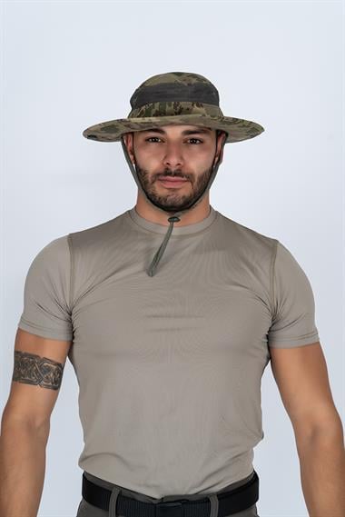 Taktik Fötr Şapka Balıkçı Avcılık Askeri Kamuflaj Boonie Fötür Şapka - 018