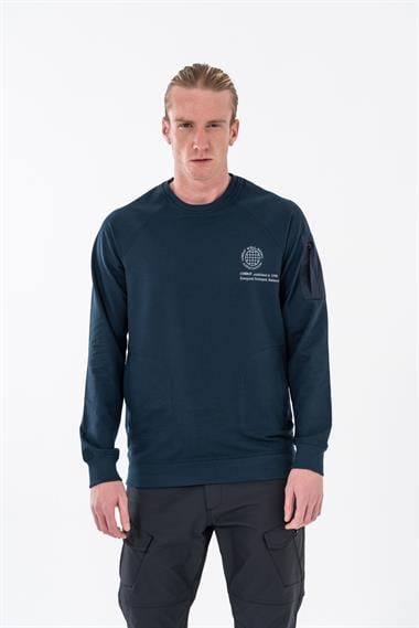 Combat Tactical Outdoor Baskılı Uzun Kol Sıfır Yaka Tişört Bisiklet Yaka Günlük Basic Sweatshirt - 905 