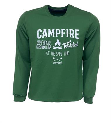 Combat Tactical Outdoor Tactik Baskılı Uzun Kol Sıfır Yaka Tişört Bisiklet Yaka Günlük Basic Sweatshirt - 902 - Yeşil