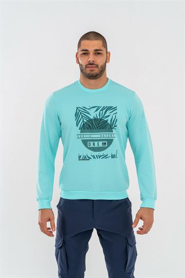 Combat Tactical Outdoor Tactik Baskılı Uzun Kol Sıfır Yaka Tişört Bisiklet Yaka Günlük Basic Sweatshirt - 902 Su Yeşili