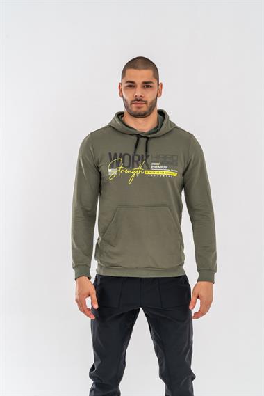 Combat Tactical Outdoor Tactik Baskılı Uzun Kol Sıfır Yaka Tişört Bisiklet Yaka Günlük Basic Sweatshirt - 904- Haki