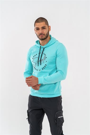 Combat Tactical Kapüşonlu Kanguru Cepli Uzun Kol Kapşonlu Sweatshirt - 904 Su Yeşili