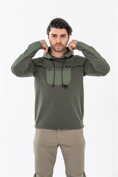 Combat Tactical Outdoor Baskılı Uzun Kol Sıfır Yaka Tişört Bisiklet Yaka Günlük Basic Sweatshirt - 908