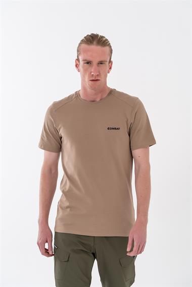 Combat Tactical Outdoor Tişört Günlük Sıfır Yaka Erkek Tişörtü Basıc T-Shirf- 807 Org