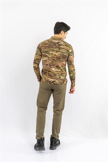 T-SHIRT TACTICAL U.KOL PİKE KAMUFLAJ  - 823