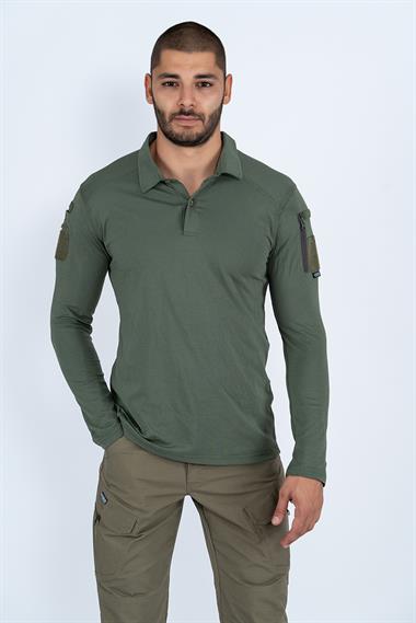 Combat Tactical Outdoor Taktik Tişört Lacost Polo Gömlek Yaka T-Shırt - 802 U.Kol Pıke