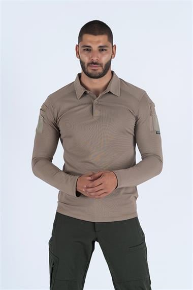 Combat Tactical Outdoor Taktik Tişört Lacost Polo Gömlek Yaka T-Shırt - 802 U.Kol Pıke