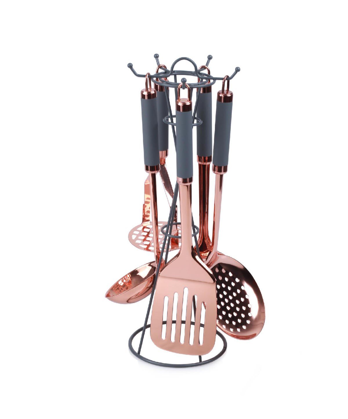 Acar Perlino 5'Li Metal Standlı Mutfak Set GriAcarZüccaciye