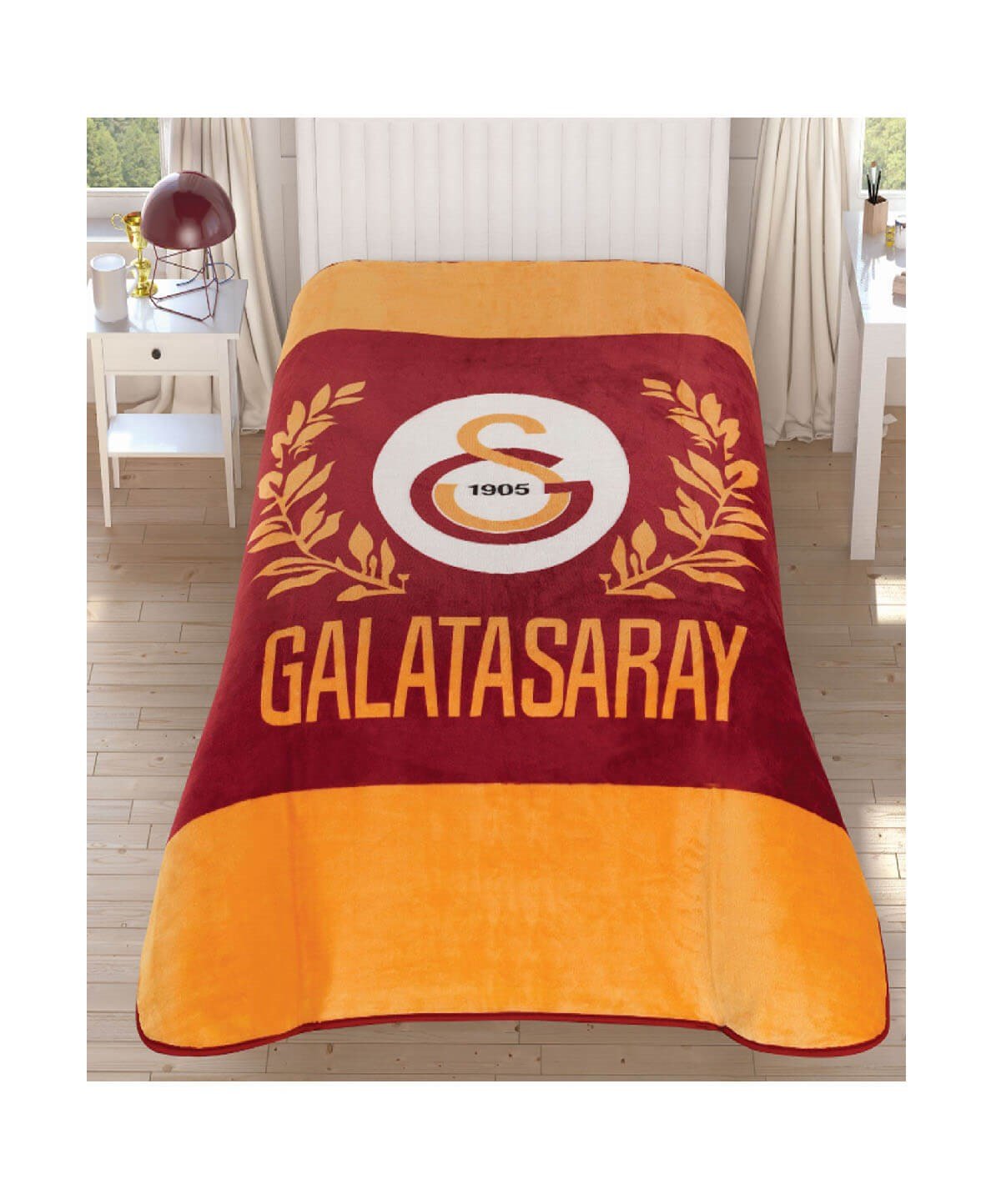 Galatasaray Sarı Kırmızı Tek Kişilik BattaniyeTaçTek Kişilik Nevresim
