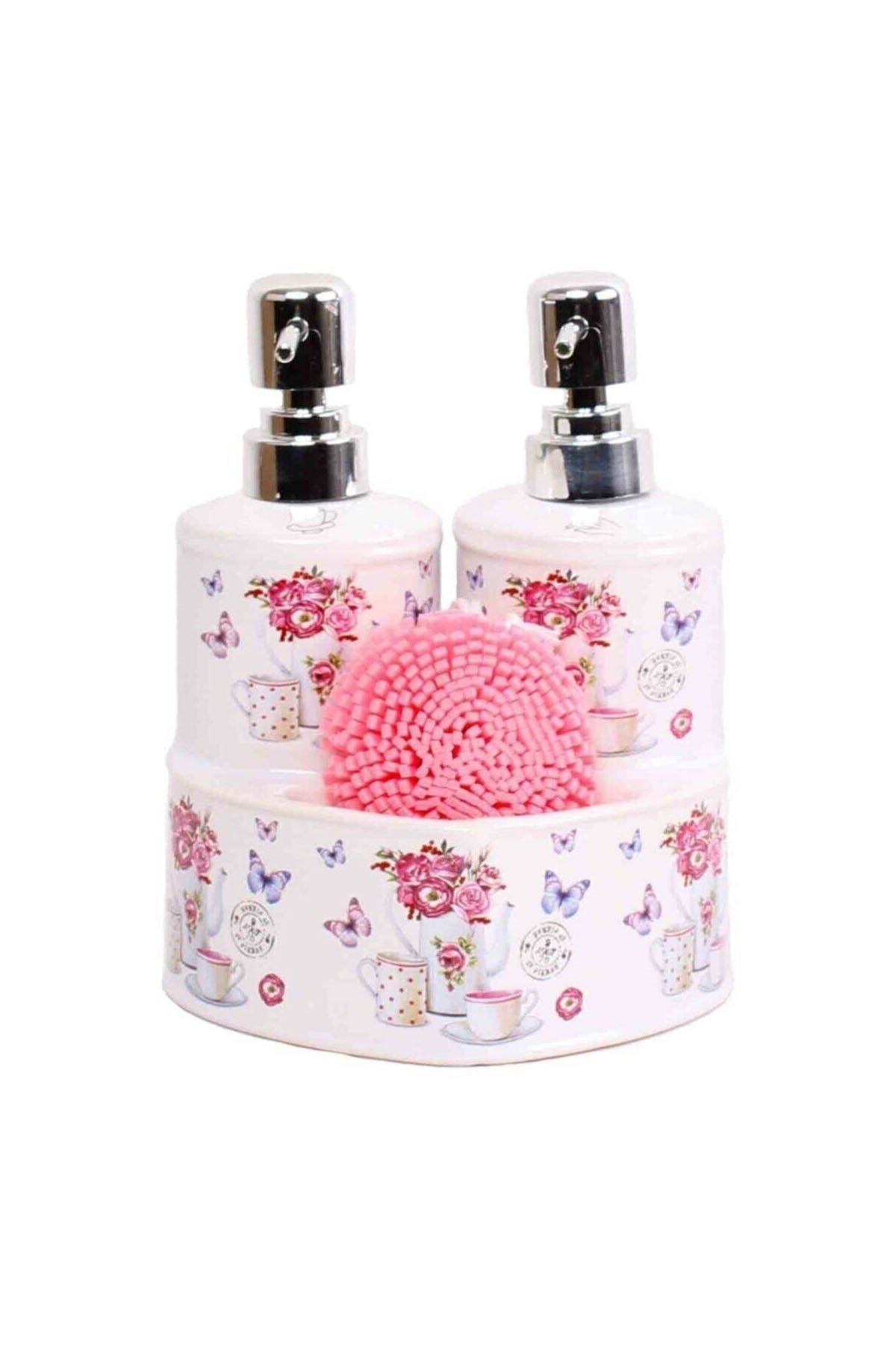 Gönül Porselen 2'li Süngerli Sıvı Sabunluk G1397GönülBanyo Aksesuarları