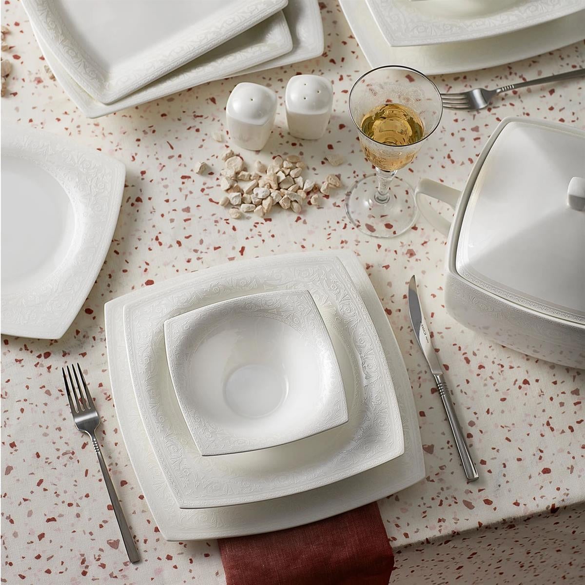 Karaca Fine Pearl Roma 62 Parça 12 Kişilik İnci Yemek TakımıKaraca12 Kişilik Yemek Takımı