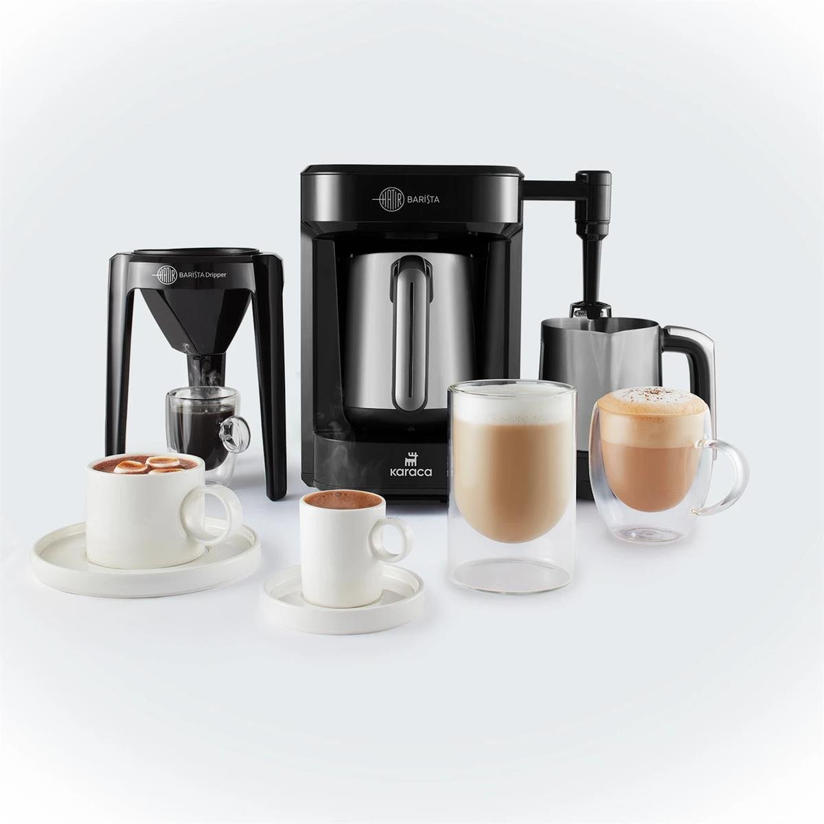 Karaca Hatır Barista Steel Cappuccino ve Türk Kahve Makinesi Galaxy GreyKaracaKahve Makinesi