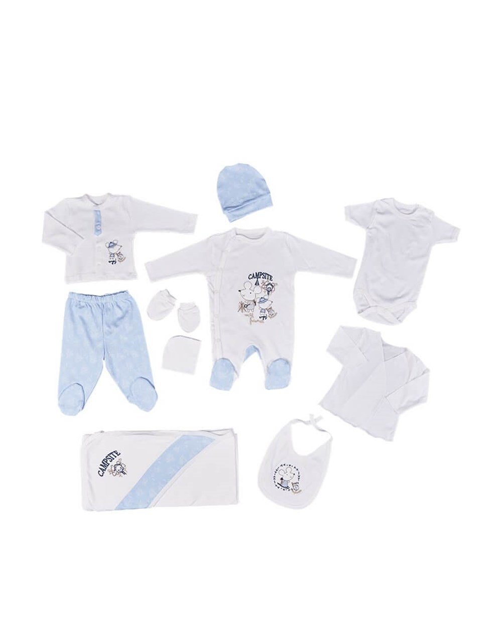 Karaca Home Campsite Aplike/Nakış 10 Parça Hastane Çıkışı