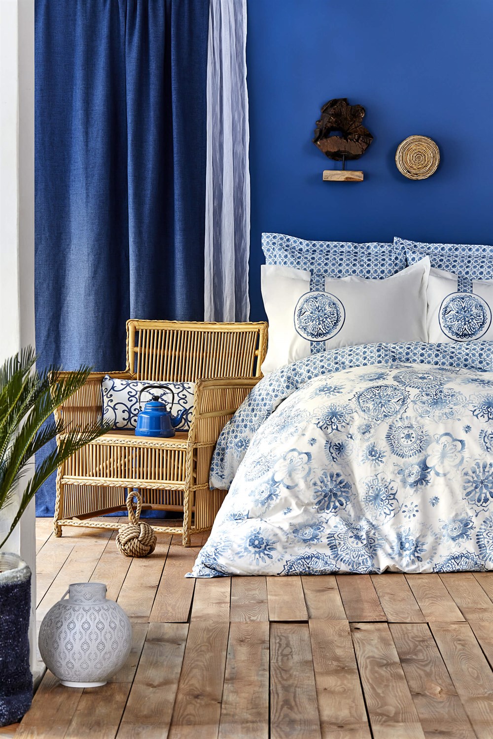 Karaca Home Felinda Mavi Rnf Tek Kişilik Pike Takımı