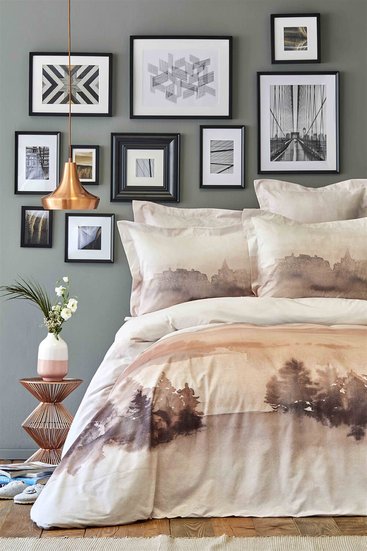 Karaca Home Lindara Blush Pano Ranforce Çift Kişilik Nevresim Takımı