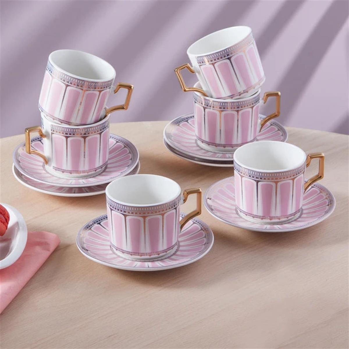 Karaca Jolly Pink Hypnosis 6 Kişilik Kahve Fincan Takımı 100 mlKaracaFincan Takımları