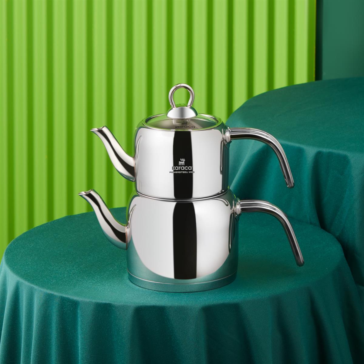 Karaca Vega Mini PowerSteel 316+ Çelik Vega Çaydanlık TakımıKaracaÇaydanlık