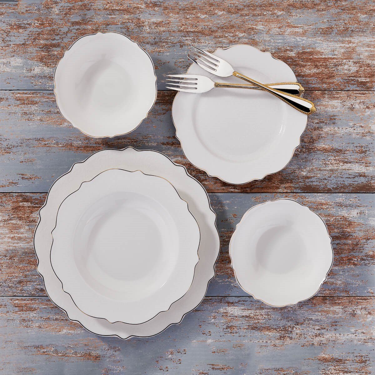 Korkmaz Eliza Collection 60 Parça Yuvarlak Yemek Takımı A8241Korkmaz12 Kişilik Yemek Takımı