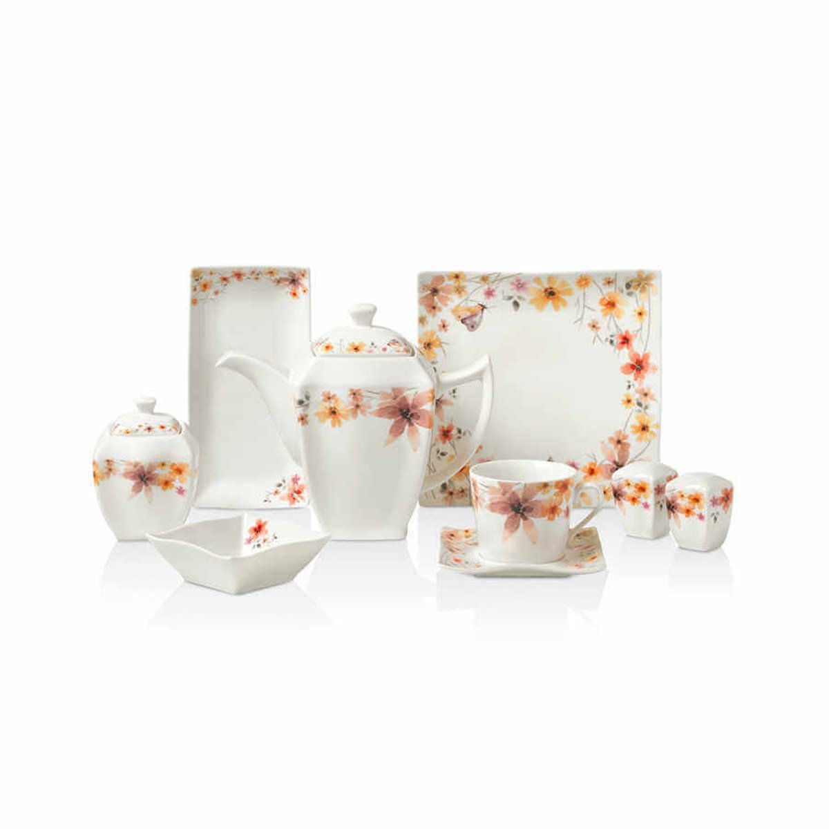 Korkmaz New Bone 30 Parça Kare Kahvaltı Takımı A8594Korkmaz6 Kişilik Kahvaltı Takımı