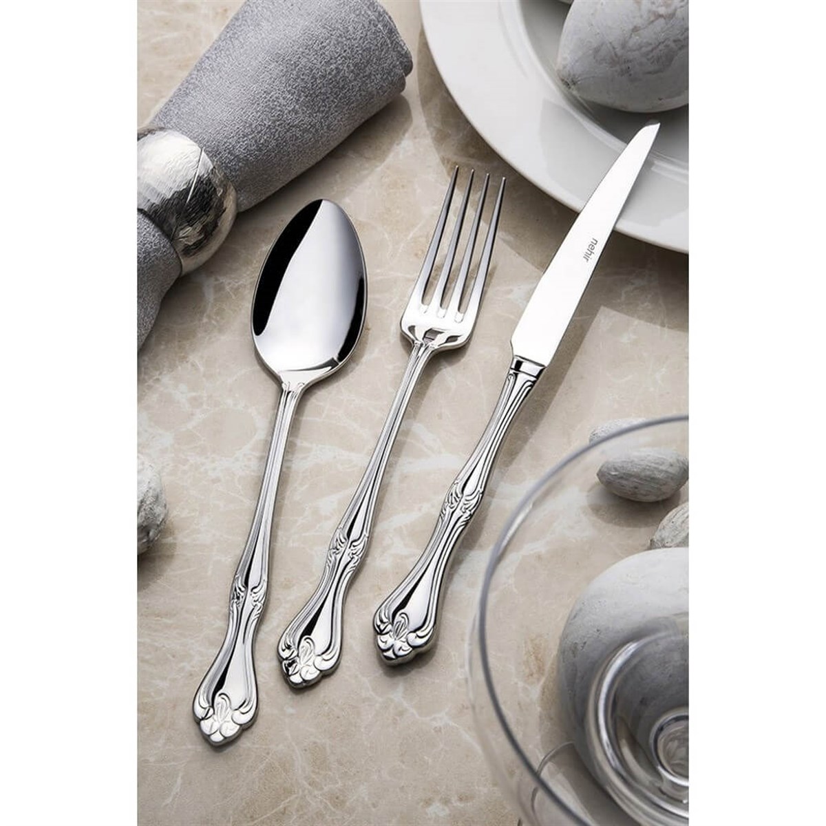 Nehir Lalezar Sade 89 Parça Kutulu SetNehirÇatal Kaşık Bıçak Takımları