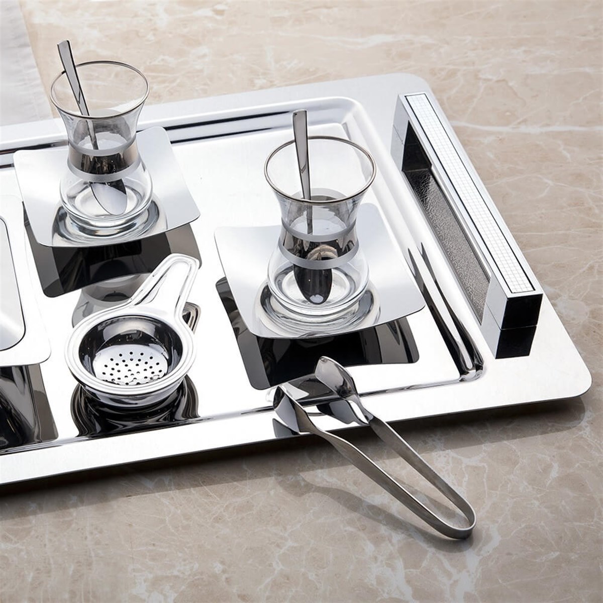 Nehir Sena Sade 28 Parça Çay Seti (Bardaksız)NehirTepsi