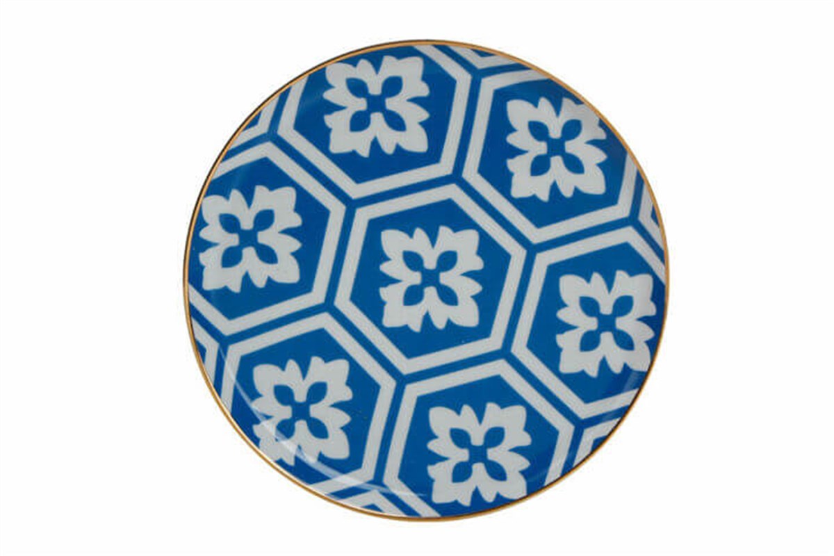 Porland Morocco Desen2 Mavi Düz Tabak 20cmPorlandTabaklar