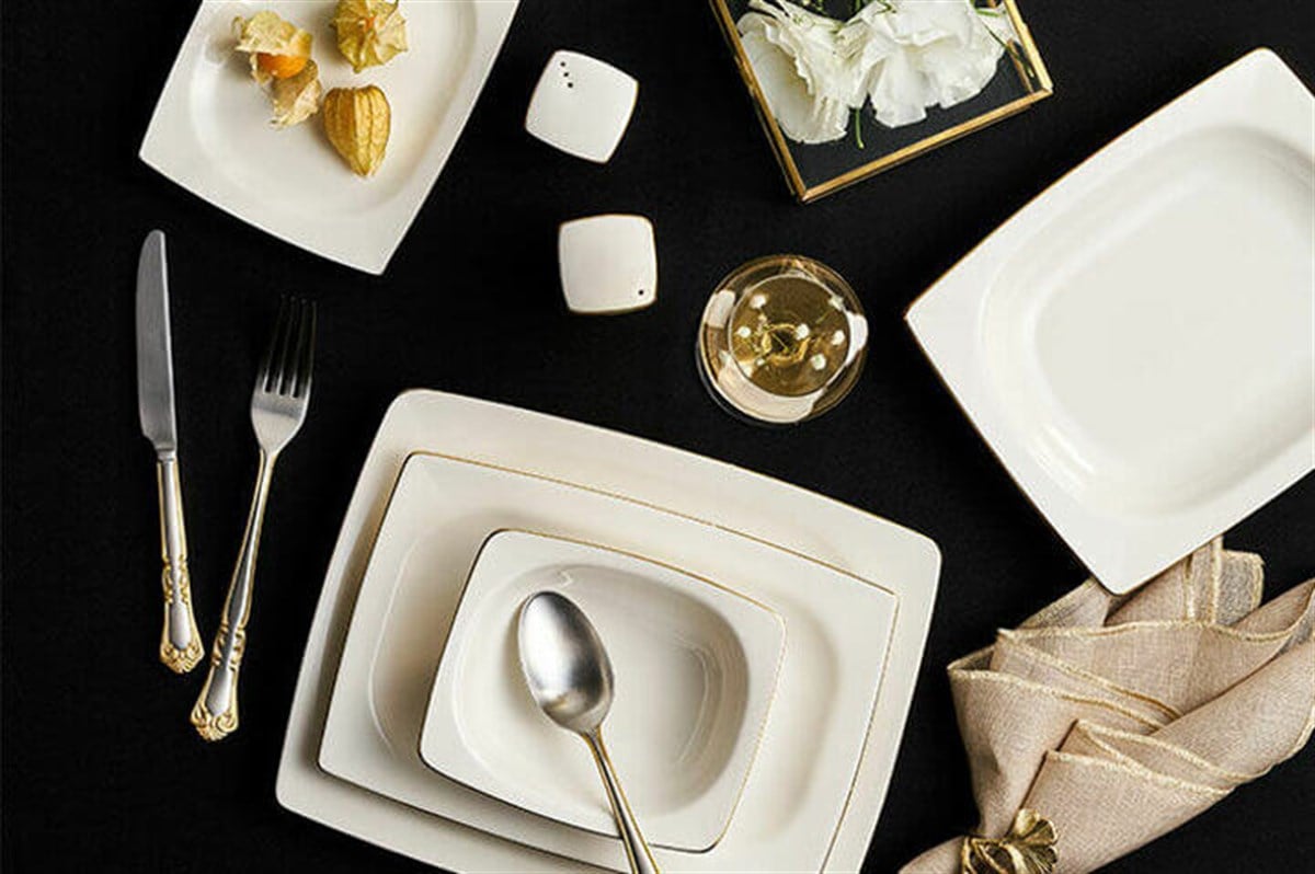 Porland Riva Altın Yaldız 57 Parça 12 Kişilik Yemek Takımı