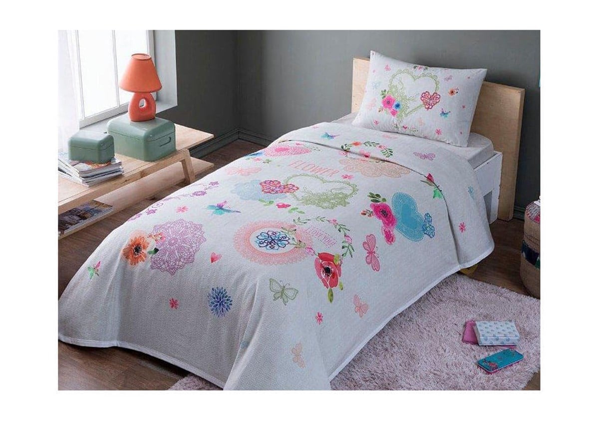 Taç 5059 Pike Takımı Tek Kişilik Dottie Pembe 60203000TaçTek Kişilik Pike Takımı