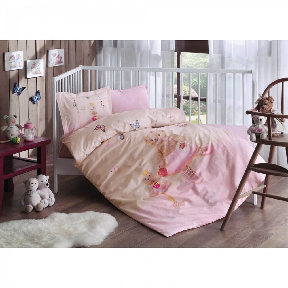 Taç Bebek Nevresim Takımı Balerine Pembe