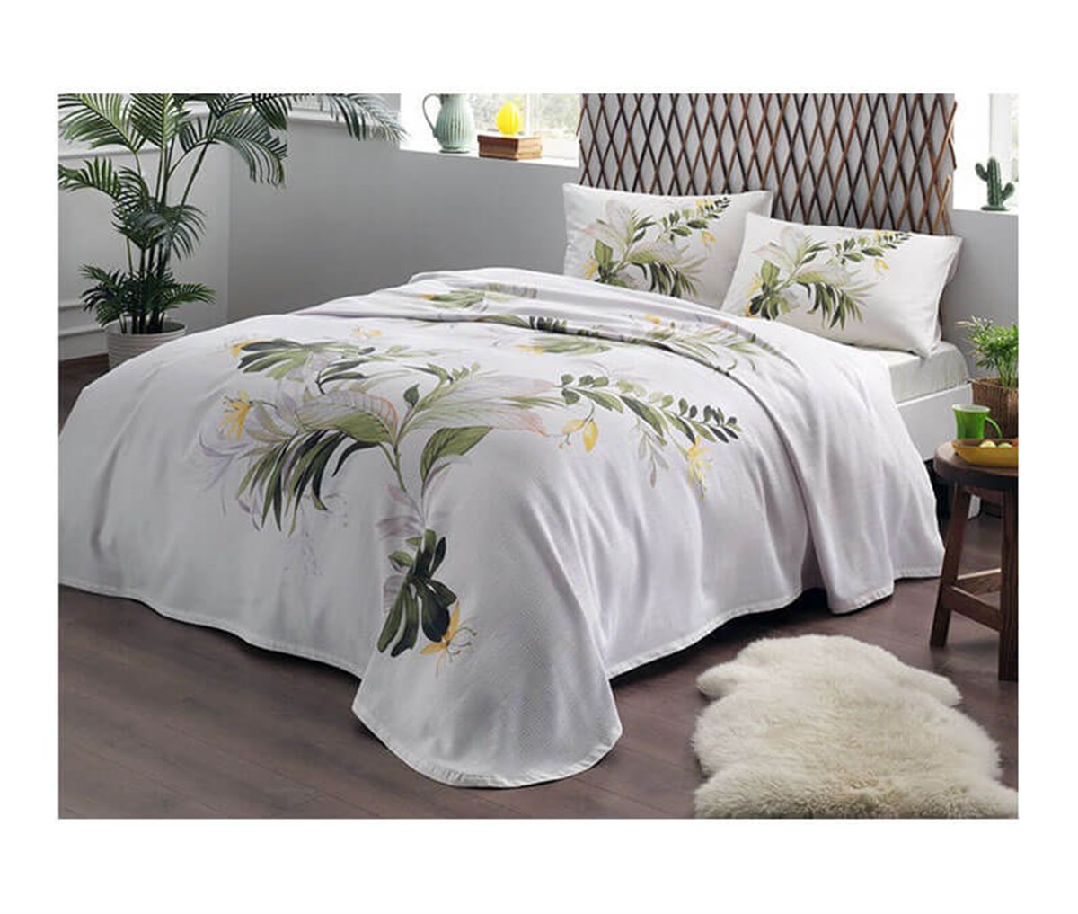 Taç Juno Yeşil Çift Kişilik Emprime Pike Takımı 60227321TaçÇift Kişilik Pike Takımı