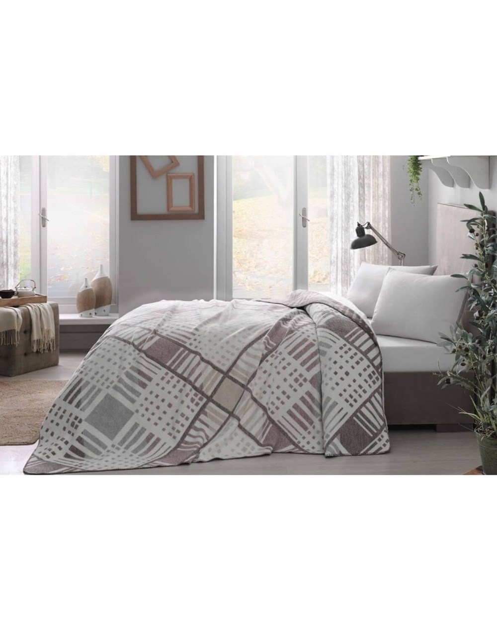 Taç Kahverengi Sidney Tek Kişilik Battaniye