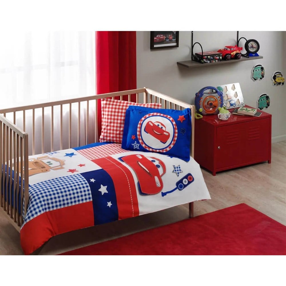 Taç Lisanslı Bebek Nevresim Takımı-Disney Cars Patchwork