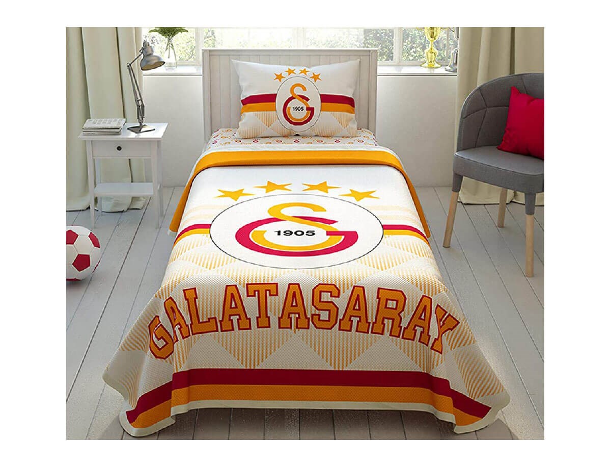 Taç Lisanslı Pkb Çizgili Tek Kişilik Galatasaray Pike Takımı 60201614TaçTek Kişilik Pike Takımı