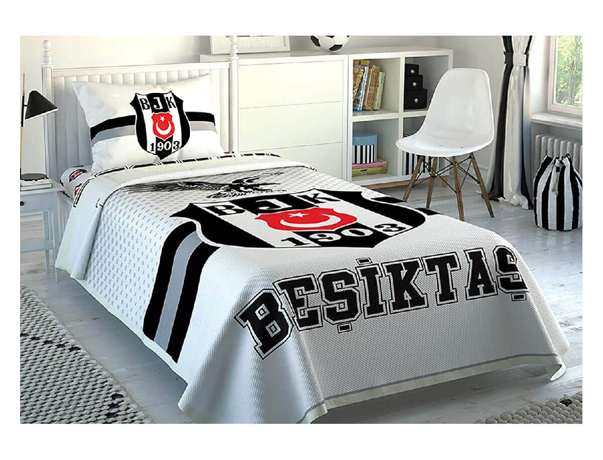 Taç Lisanslı Tek Kişilik Pike Takımı Beşiktaş Striped 60201615TaçÇift Kişilik Pike Takımı