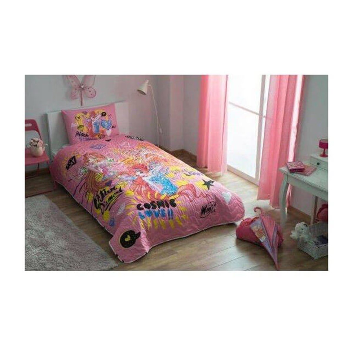 Taç Lisanslı Winx Flower Yatak Örtüsü Seti
