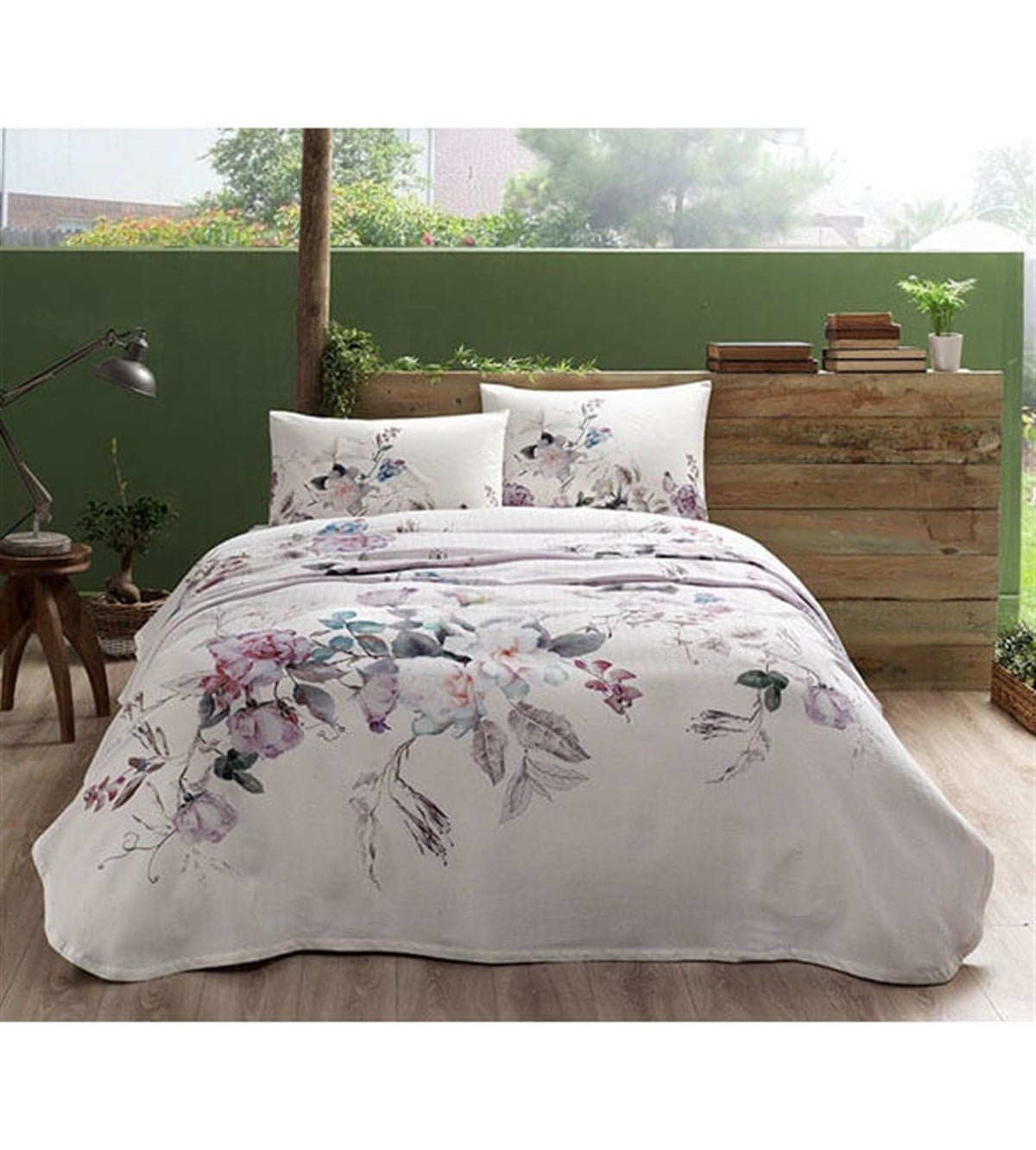 Taç Lucina Pembe Tek Kişilik Emprime Pike Takımı 60227325TaçTek Kişilik Pike Takımı