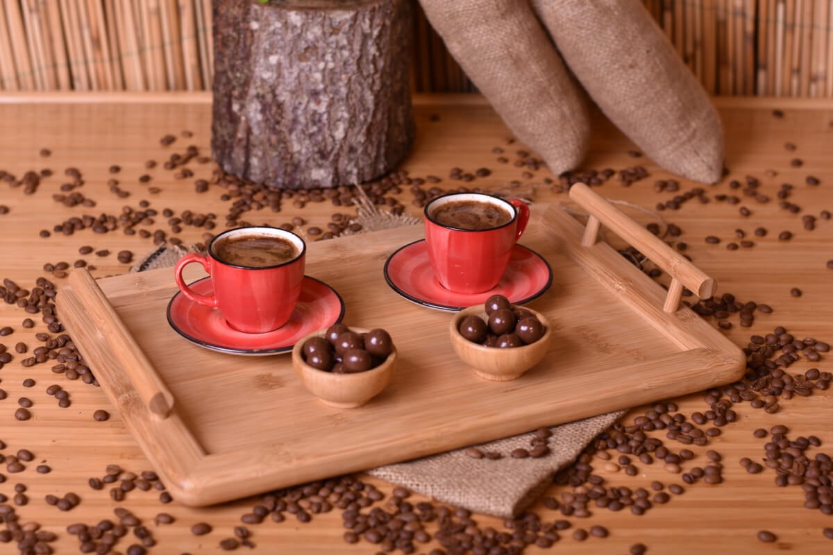 Taşev Bella 2 Kişilik Kahve Fincan Takımı Kırmızı