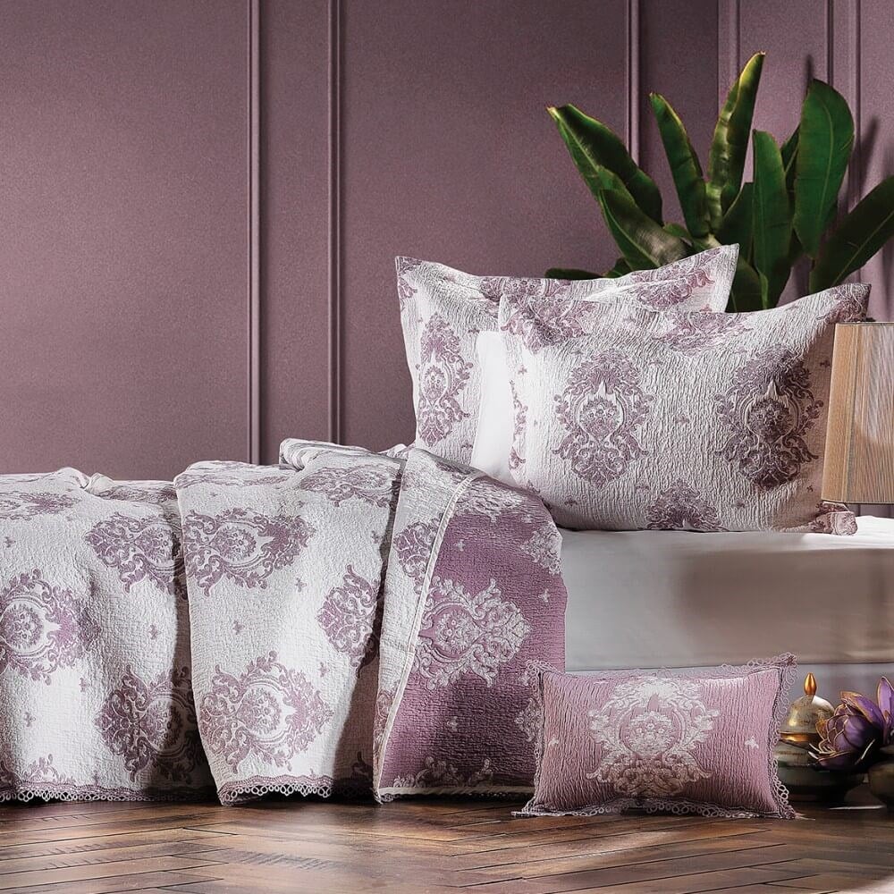 Zebra Casa All Days Damask Tek Kişilik Yatak Örtüsü Takımı Mürdüm