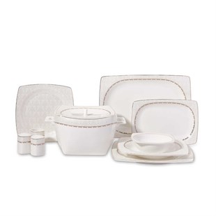 Korkmaz Bone Selection 60 Parça Kare Yemek Takımı A8447Korkmaz12 Kişilik Yemek Takımı
