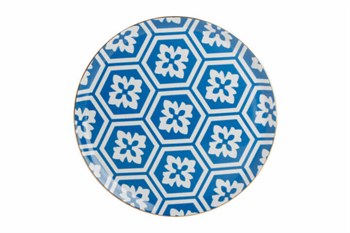 Porland Morocco Desen2 Mavi Düz Tabak 28cm