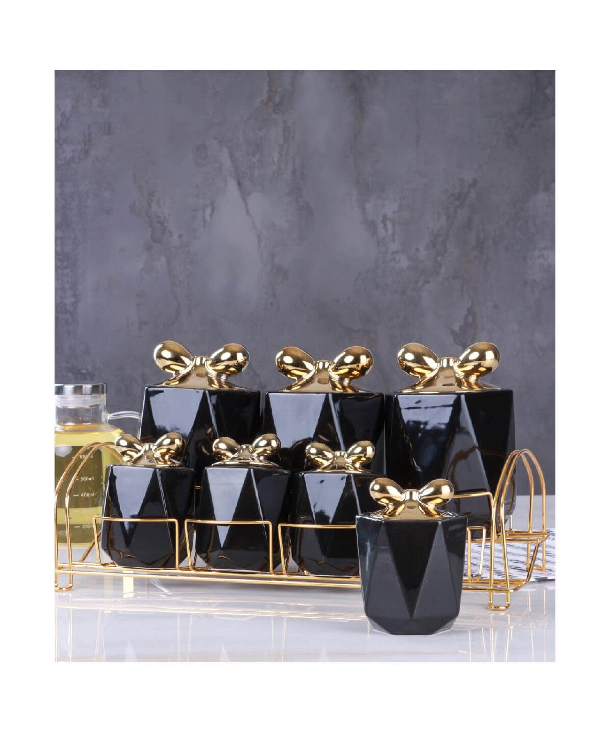 Acar Julia 7li Metal Standlı Porselen Baharat SetiAcarBaharatlık