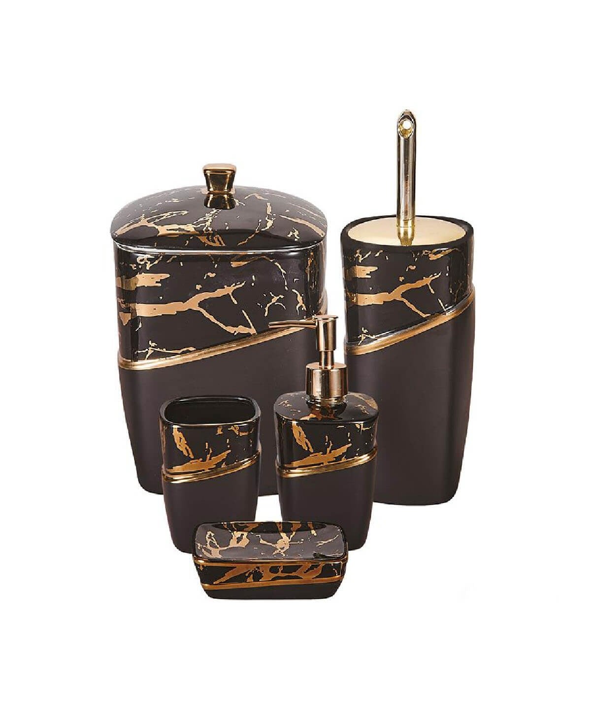 Acar Loren 5li Stoneware Mermer Desen Banyo SetiAcarBanyo Aksesuarları