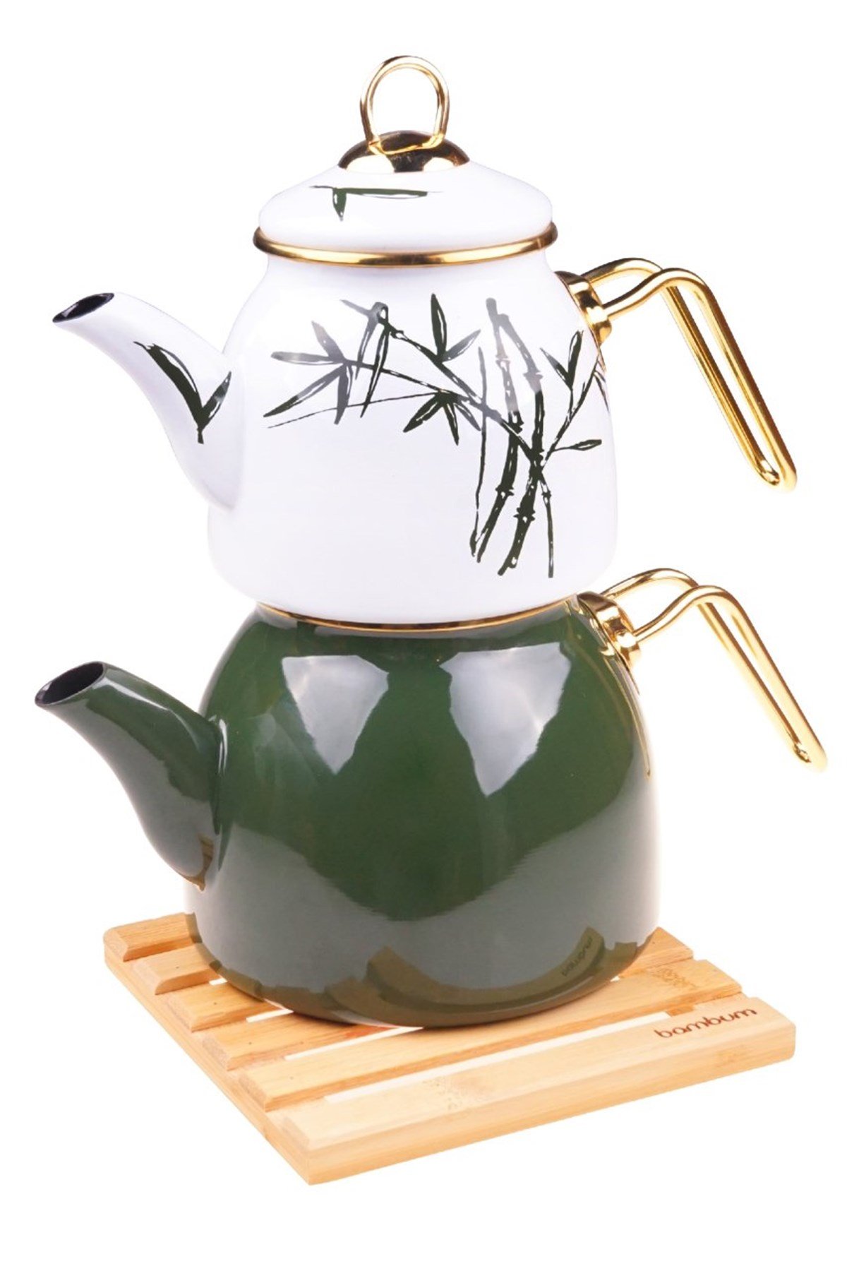 Bambum Clara - Nihaleli Çaydanlık Takımı Muson DesenliBambumÇaydanlık