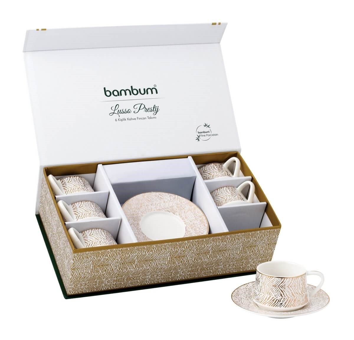Bambum Lusso Prestij - 6 Kisilik Kahve Fincan TakimiBambumFincan Takımları