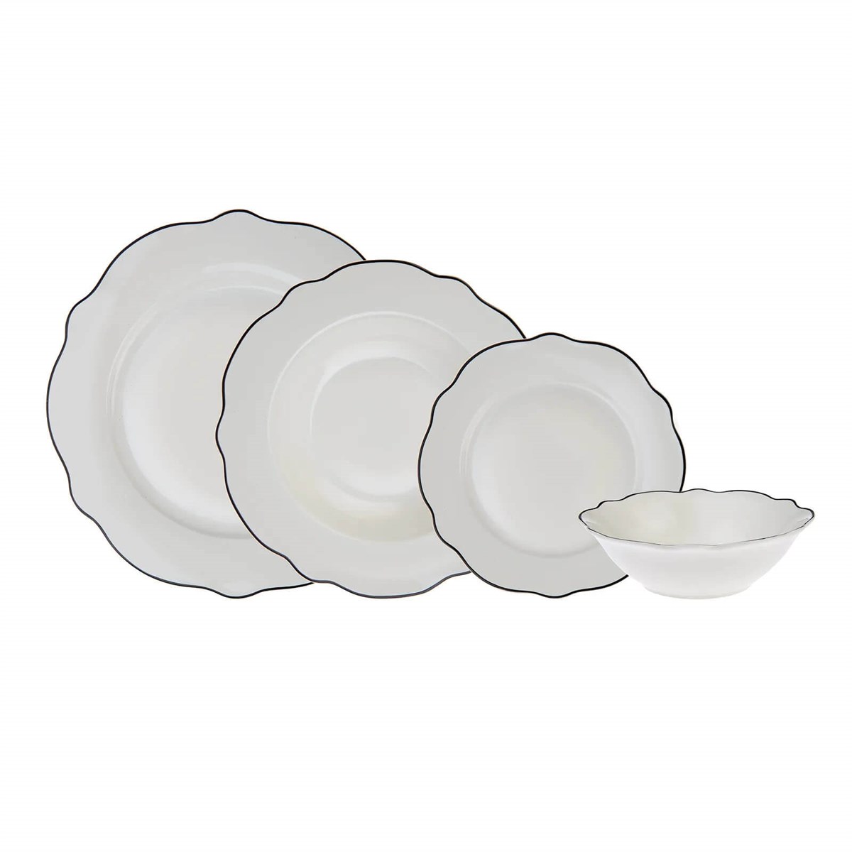 Karaca Almond Black Line 24 Parça 6 Kişilik Yemek TakımıKaraca6 Kişilik Yemek Takımı